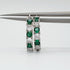 14K White Gold Plated Green Round Cut Cubic Zirconia Men Women Hoop Earrings